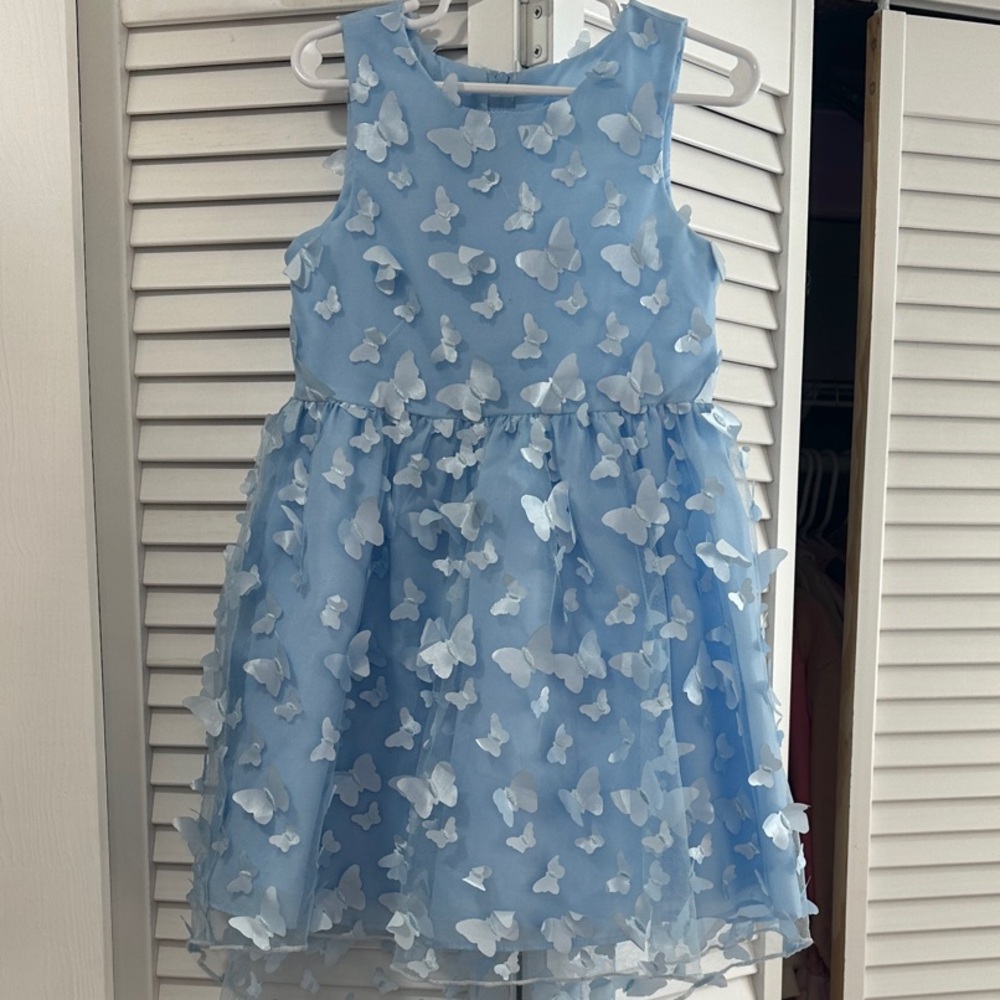 Rare Editions Light Blue Butterfly Dress